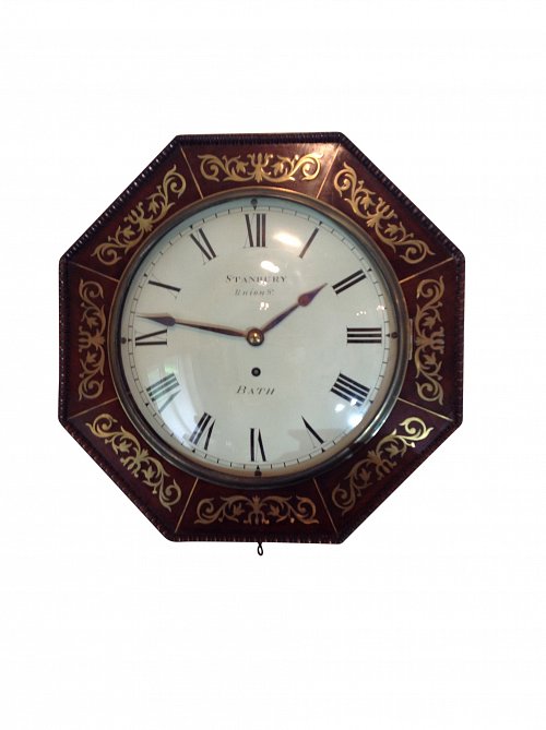 Mahogany Octagonal English Wall Clock