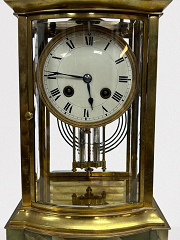 French 4 glass onyx mantle clock