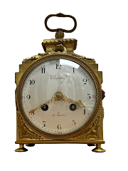 French Ormolu striking Pendule D'officer mantle clock