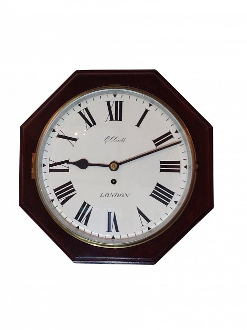 Mahogany Octagonal English Wall Clock
