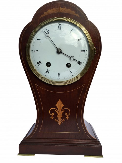 French 8-day mahogany striking mantle clock