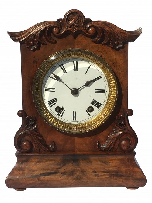 W&H walnut striking mantle clock
