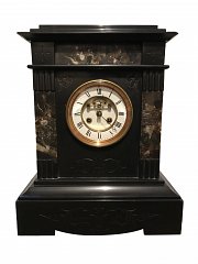 French black marble mantle clock